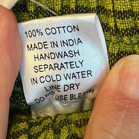 Vision of Tibet Womens pants joggers S/M green stretch waist boho cottagecore - Picture 9 of 9